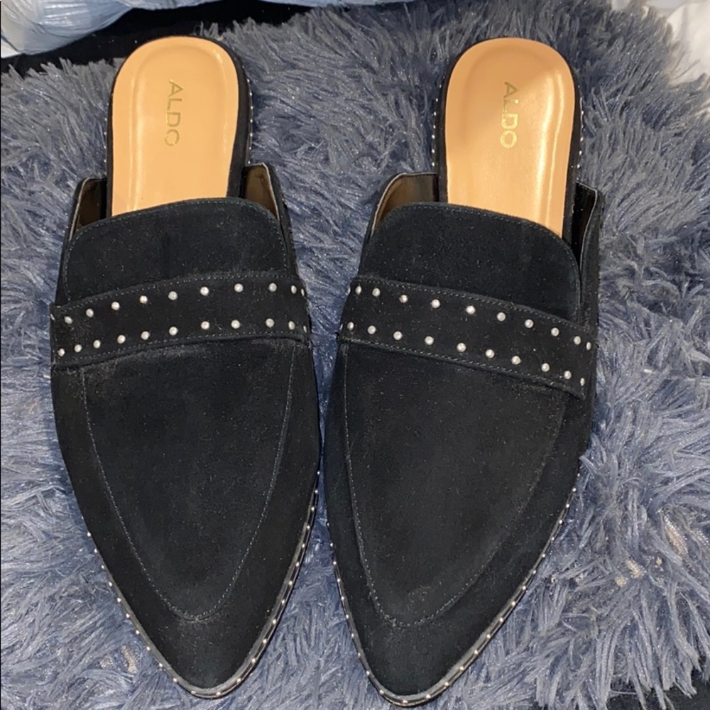 Studded Felt Aldo Mules size 11